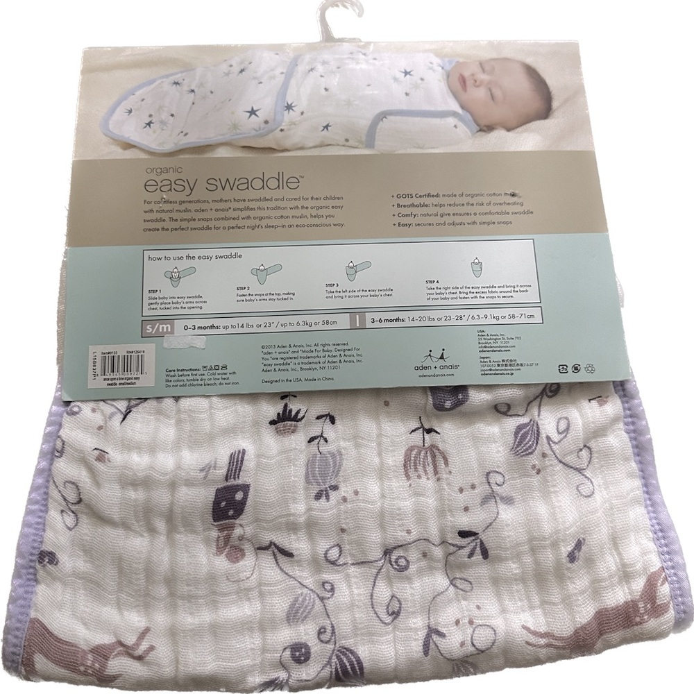 Organic cotton easy baby swaddle